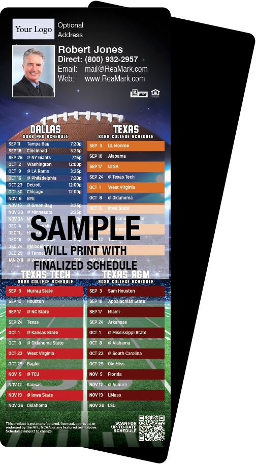 Football Schedules | ReaMark Real Estate Magnets